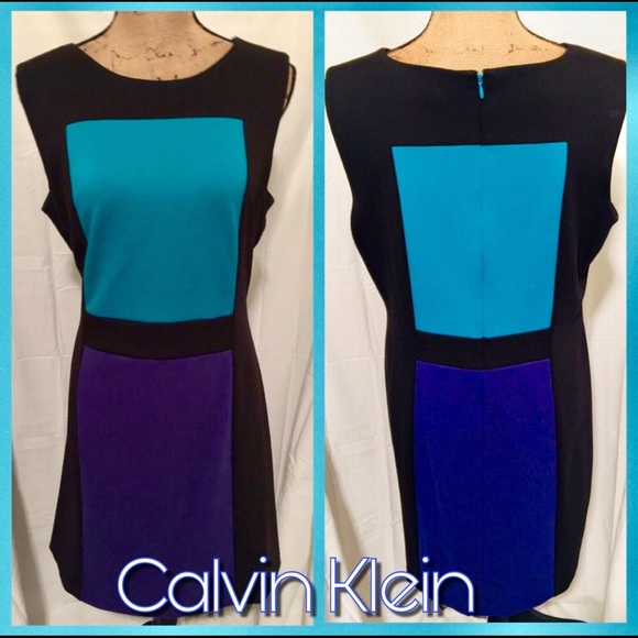Calvin Klein Dresses & Skirts - ➕ Sleeveless Color Block Sheath Dress